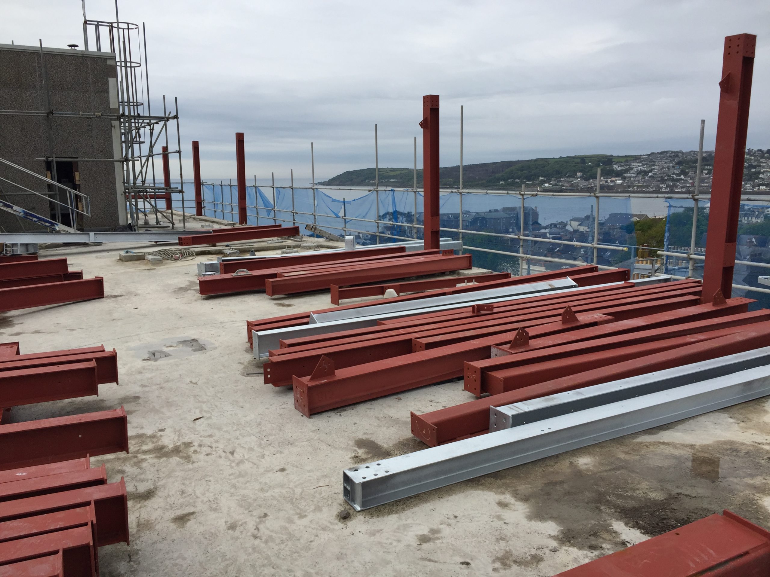 Works progressing well to steel frame extension in Penzance.
